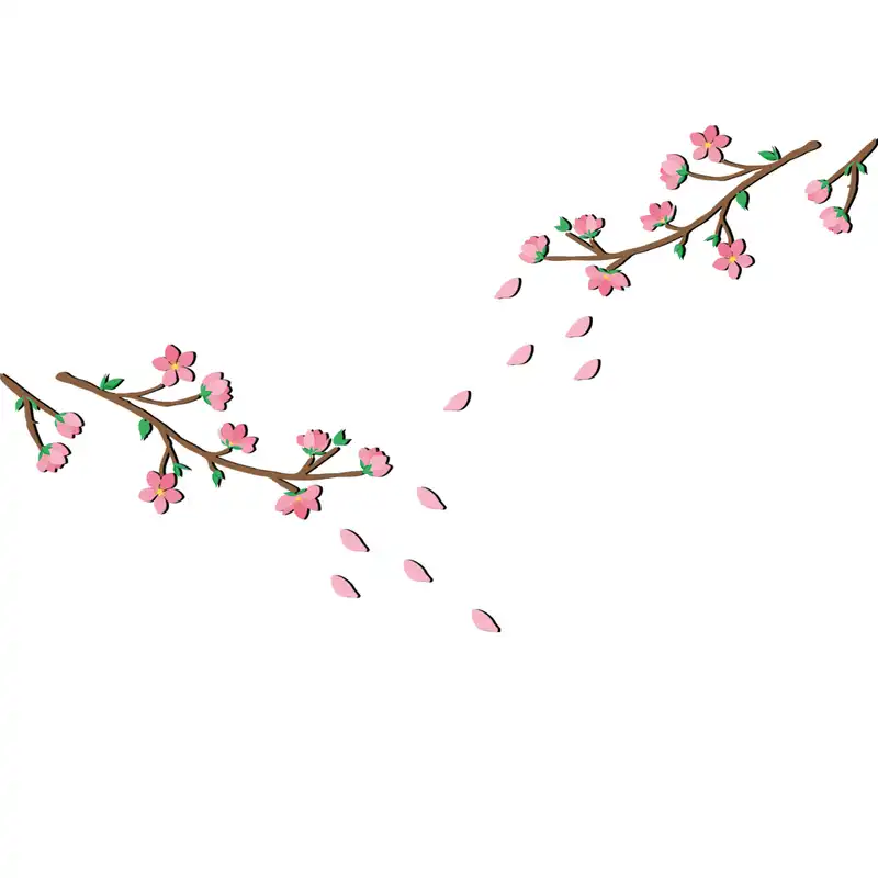 استیکر چوبی ژیوار طرح گل های بهاری