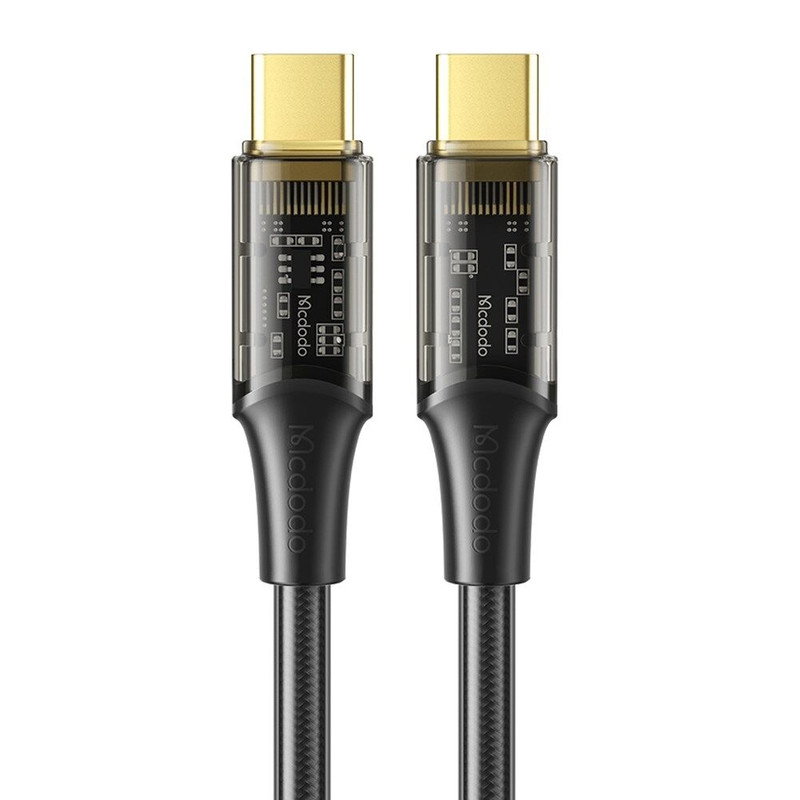 کابل USB-C مک دودو مدل Type-C to Type-c Transparent 100w طول 1.8 متر