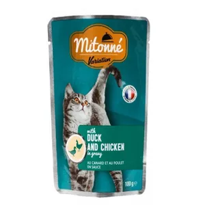 پوچ گربه میتونه مدل طعم اردک و مرغ وزن 100 گرم