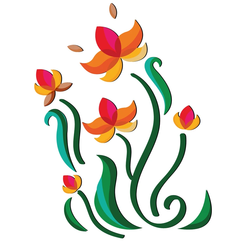 استیکر چوبی ژیوار طرح Flower 1