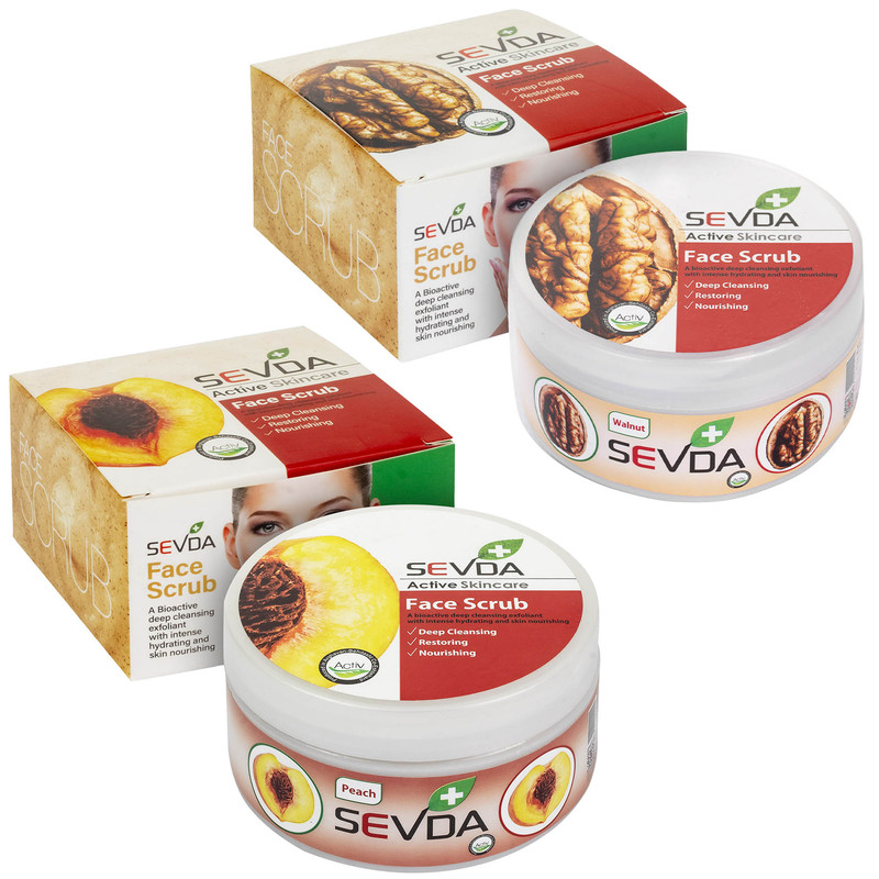 اسکراب لایه بردار پوست سودا مدل گردو و هلو حجم 250 میلی لیتر مجموعه 2 عددی