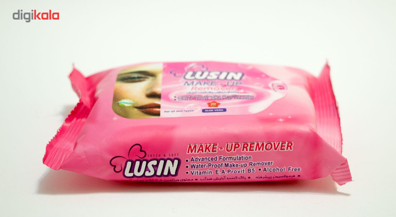 دستمال مرطوب پاک کننده آرایش لوسین مدل AloeVera بسته 20 عددی