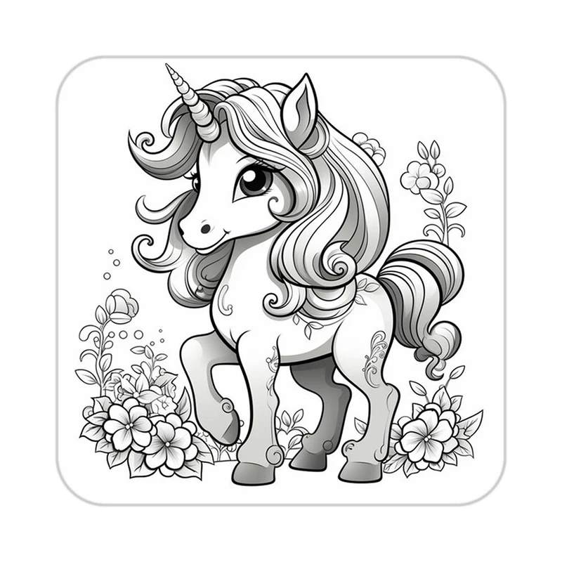 زیر لیوانی کاکتی طرح اسب تک شاخ و یونیکورن مدل mp29739