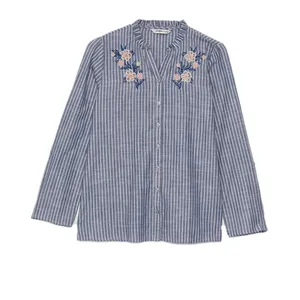 شومیز آستین بلند زنانه ال سی وایکیکی مدل Cizgili43221