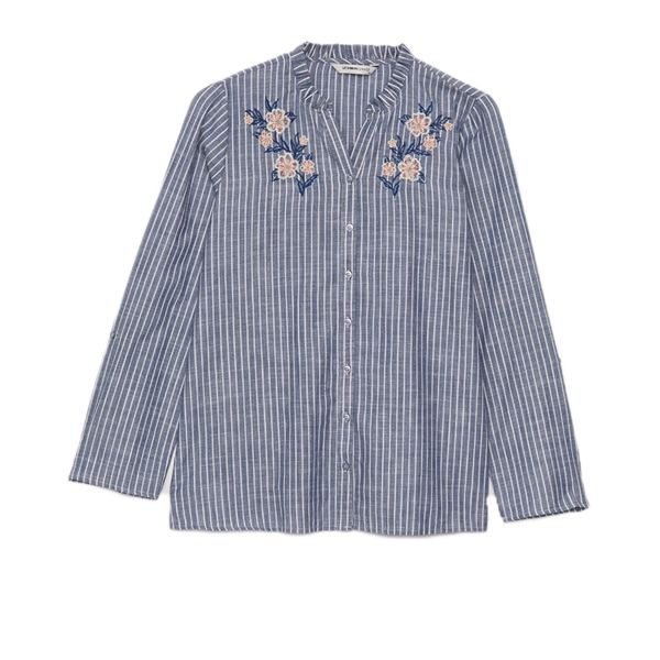 شومیز آستین بلند زنانه ال سی وایکیکی مدل Cizgili43221