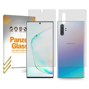 Panzer Glass Resistant model transparent screen protector suitable for Samsung Galaxy Note10 Plus mobile phone along with phone back protector