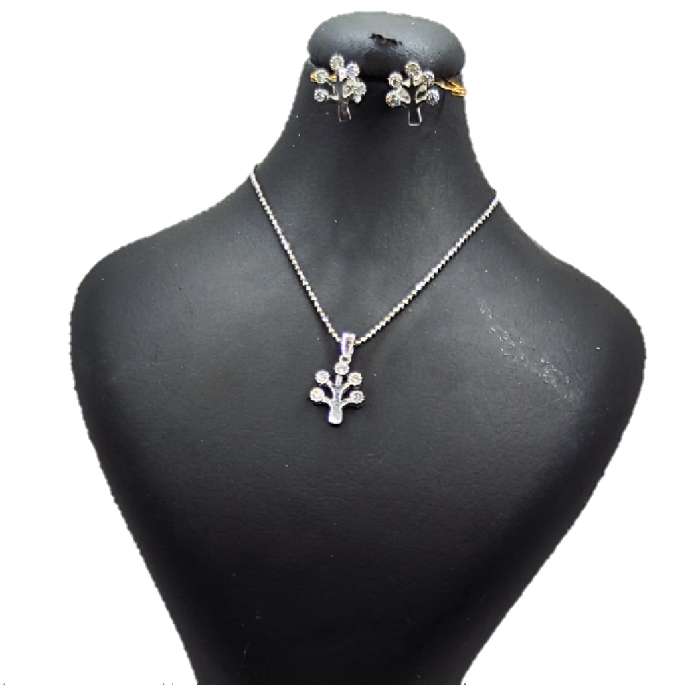 نیم ست نقره زنانه مدل سنگ برلیان اتمی کد 253