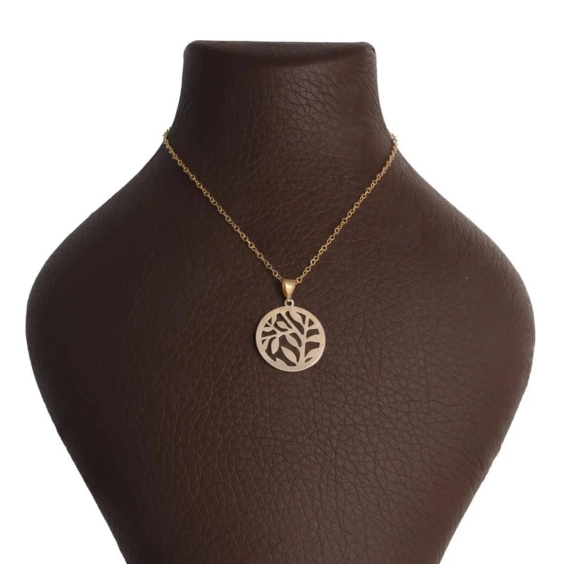 گردنبند طلا 18 عیار زنانه رضا گلد مدل برگ