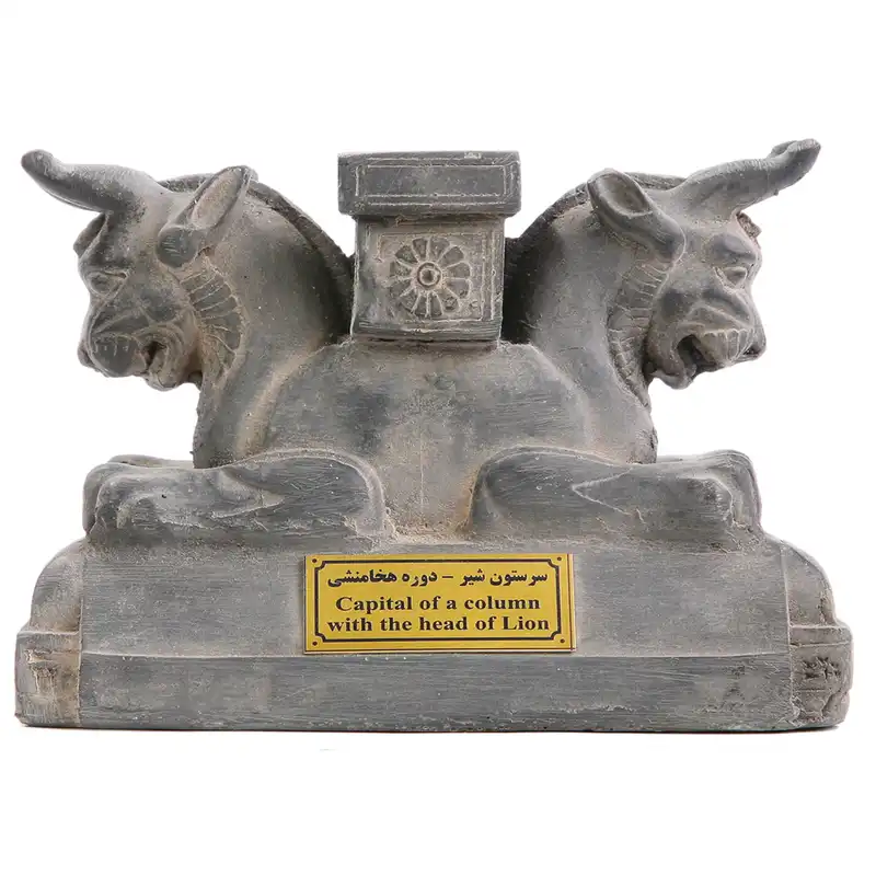 مجسمه تندیس و پیکره شهریار مدل سر ستون با سر شیر کد MO180