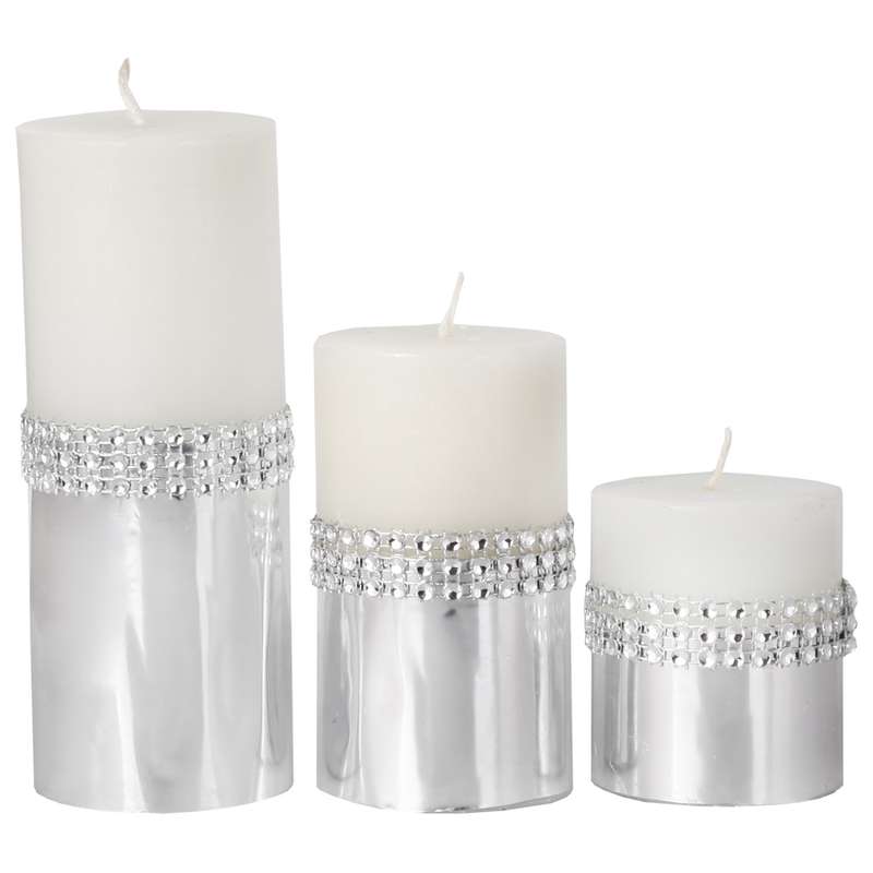 شمع طرح نگین کد 363014 بسته سه عددی