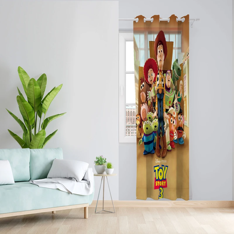  پرده مدل کارتون اسباب بازی مخمل پانچی کد 915 سایز 140x280 سانتی متر