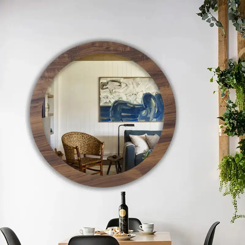 آینه مدل گرد چوبی دلسا کد w-59