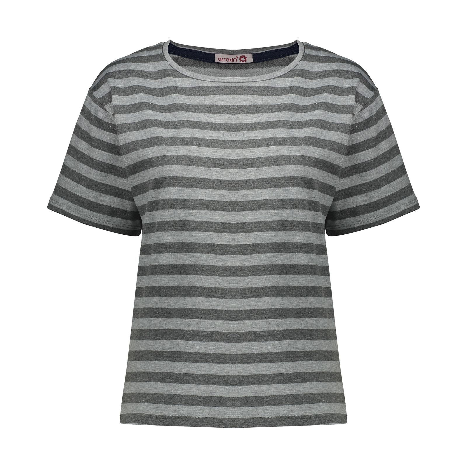 تی شرت آستین کوتاه زنانه افراتین مدل پاریس کد 2585 رنگ طوسی تیره