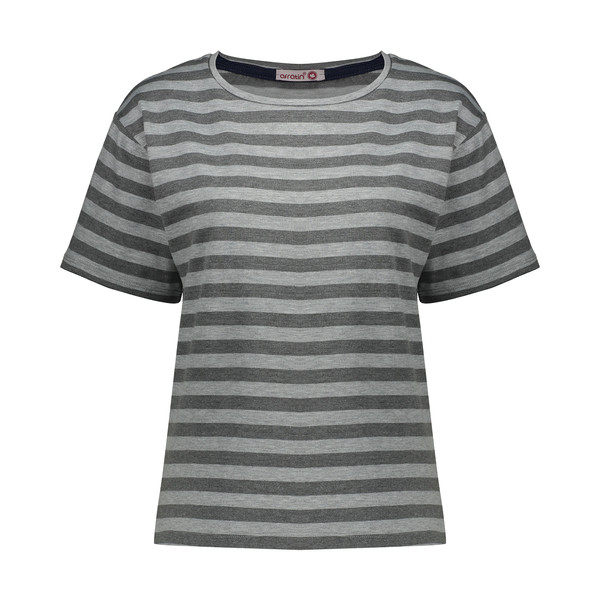 تی شرت آستین کوتاه زنانه افراتین مدل پاریس کد 2585 رنگ طوسی تیره
