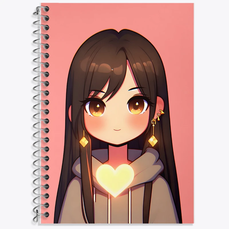 دفتر زبان 50 برگ خندالو مدل دو خط طرح دخترانه کد F8014