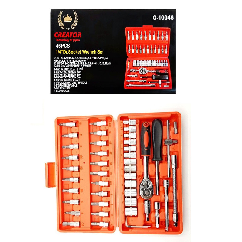 آچار بکس کریتور  مدل G-10046  مجموعه 46 عددی