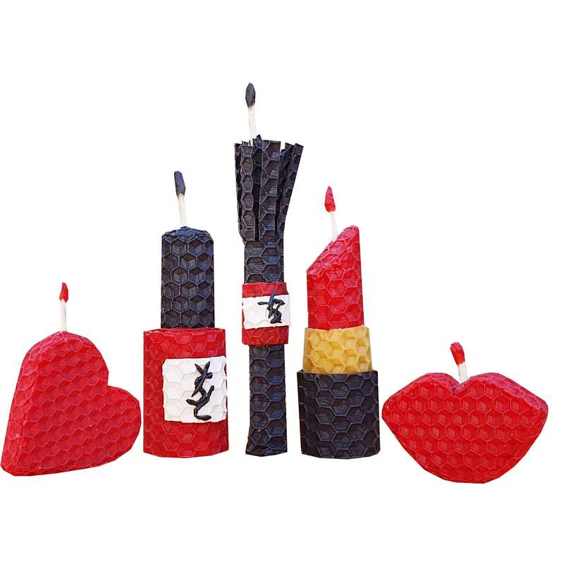 شمع بیزوکس مدل پک آرایشی مجموعه 5 عددی