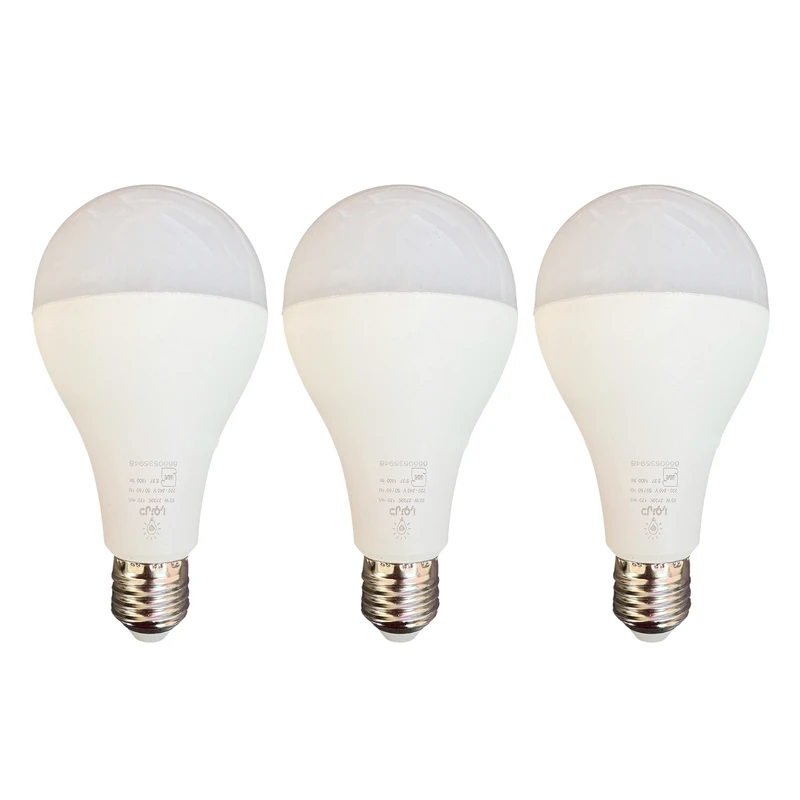 لامپ ال ای دی 20 وات دلنورا مدل حبابی  پایه E27 بسته 3 عددی