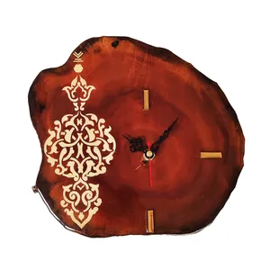 ساعت دیواری چوب و رزین کد 2223