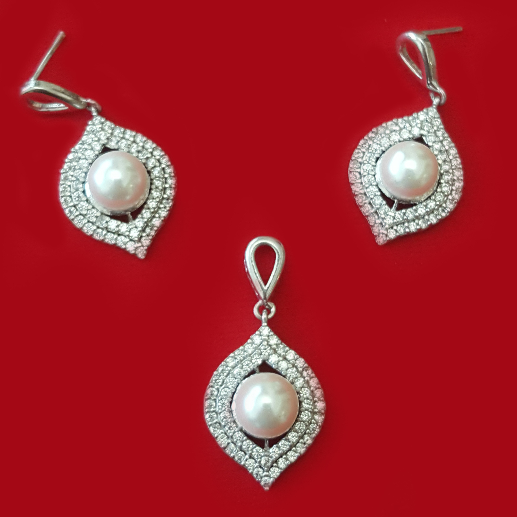 نیم ست نقره زنانه مدل AVN_N055