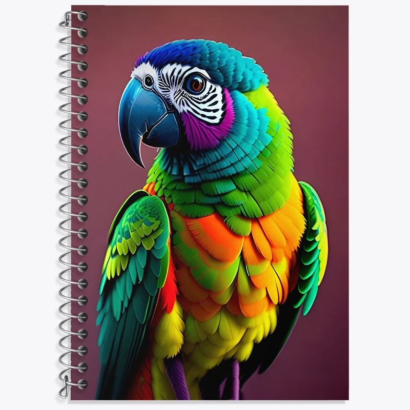 دفتر زبان 50 برگ خندالو مدل سه خط طرح طوطی کد N3565