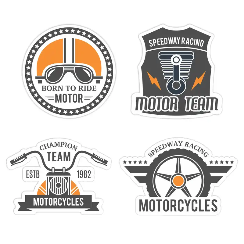 استیکر موتور سیکلت طرح MOTORS مدل BSB-00116 مجموعه 4 عددی