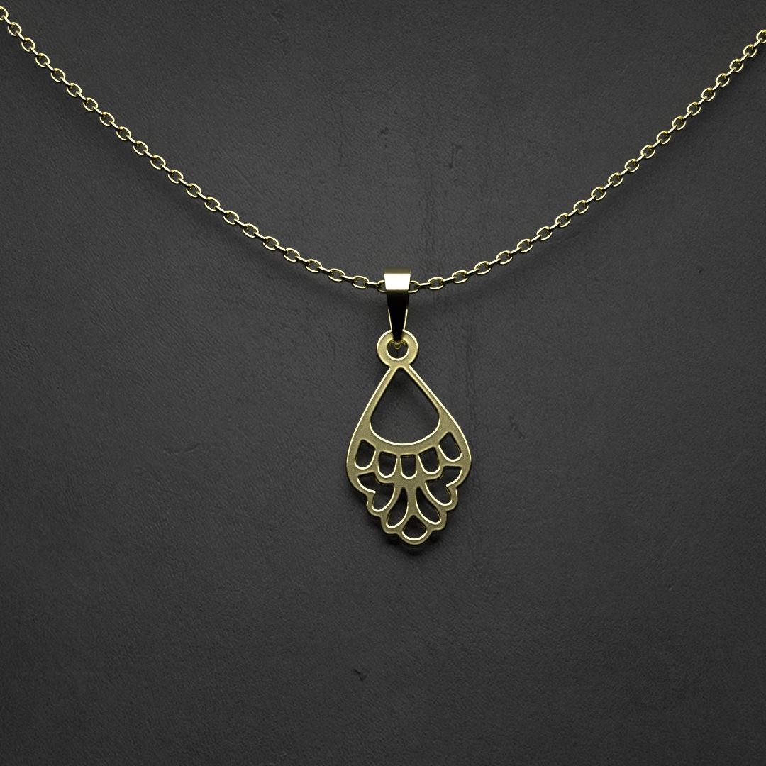 گردنبند طلا 18 عیار زنانه مدوپد مدل هندسی کد GG2-1-1066 - - 2