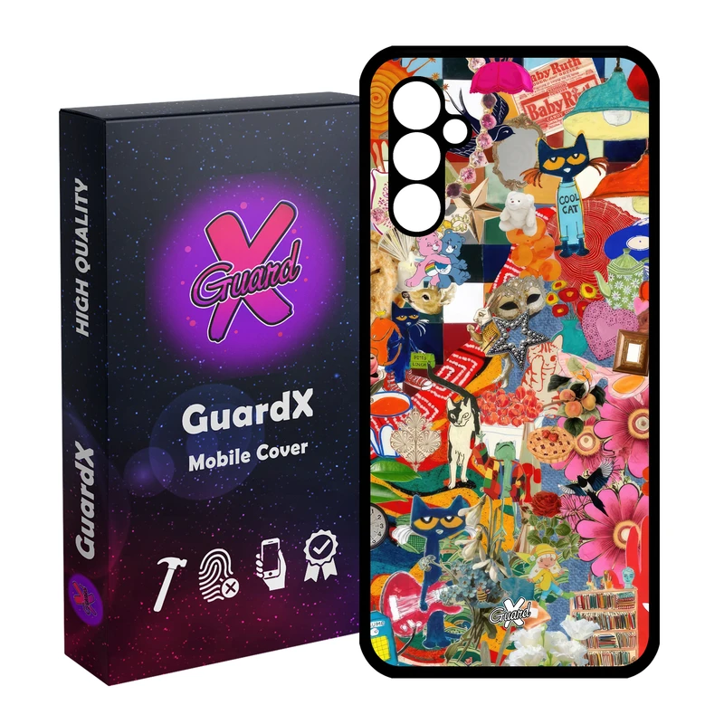 کاور گارد ایکس طرح کلاژ مدل Glass10576 مناسب برای گوشی موبایل سامسونگ Galaxy A24/A24 4G/M34 5G