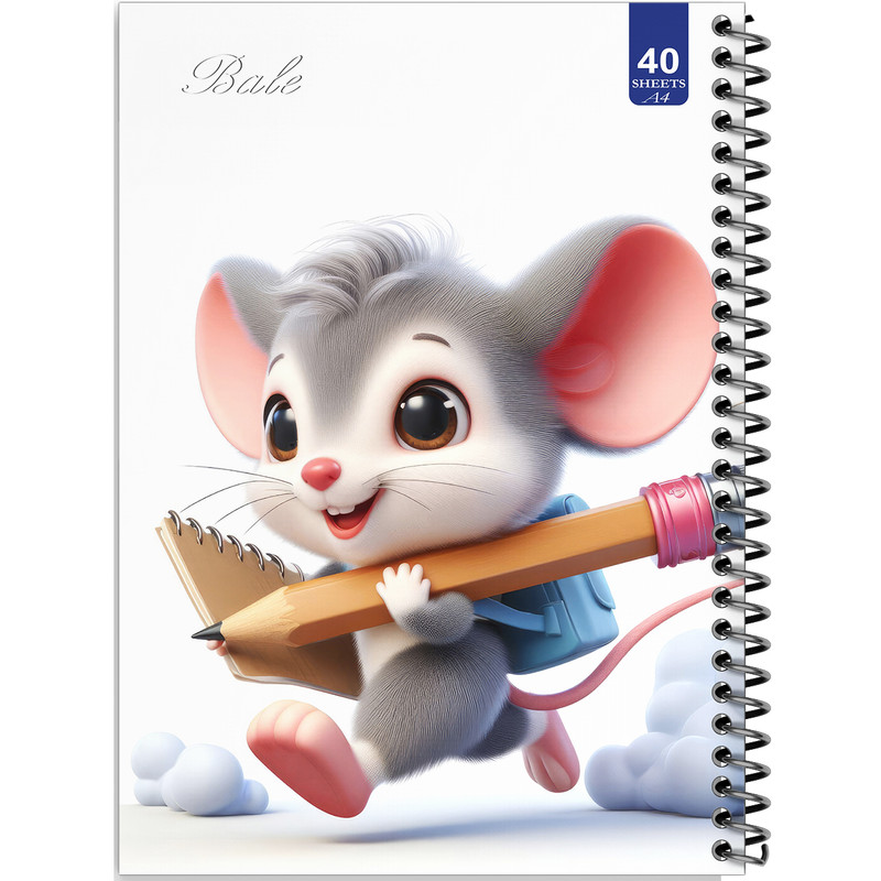 دفتر نقاشی 40 برگ انتشارات بله طرح موش کوچولوی نقاش کد A4-K268