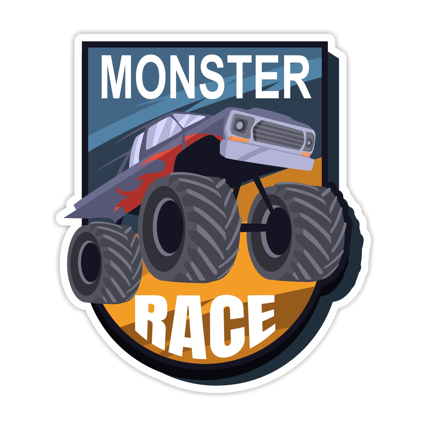 استیکر خودرو طرح Monster Race مدل BSB-00114
