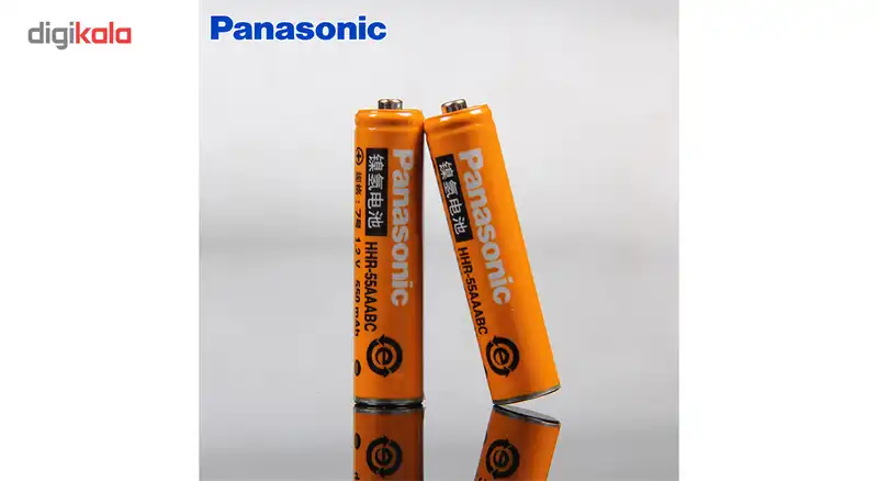 باتری نیم قلمی قابل شارژ پاناسونیک مدل HHR-55AAABC ظرفیت 550 میلی آمپر ساعت بسته 2 عددی