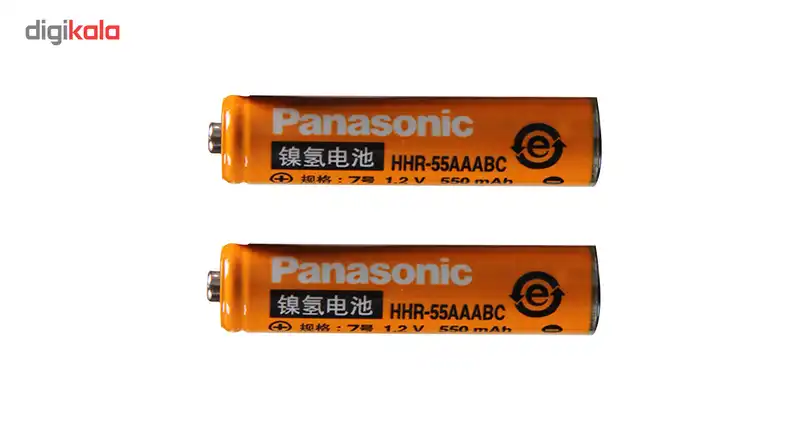 باتری نیم قلمی قابل شارژ پاناسونیک مدل HHR-55AAABC ظرفیت 550 میلی آمپر ساعت بسته 2 عددی