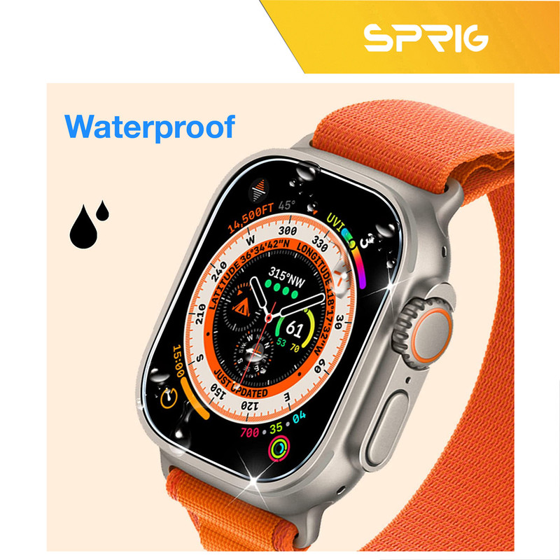 محافظ صفحه نمایش شیشه ای اسپریگ مدل SH-SPG مناسب برای اپل واچ سری Ultra 49 میلیمتری مجموعه دو عددی