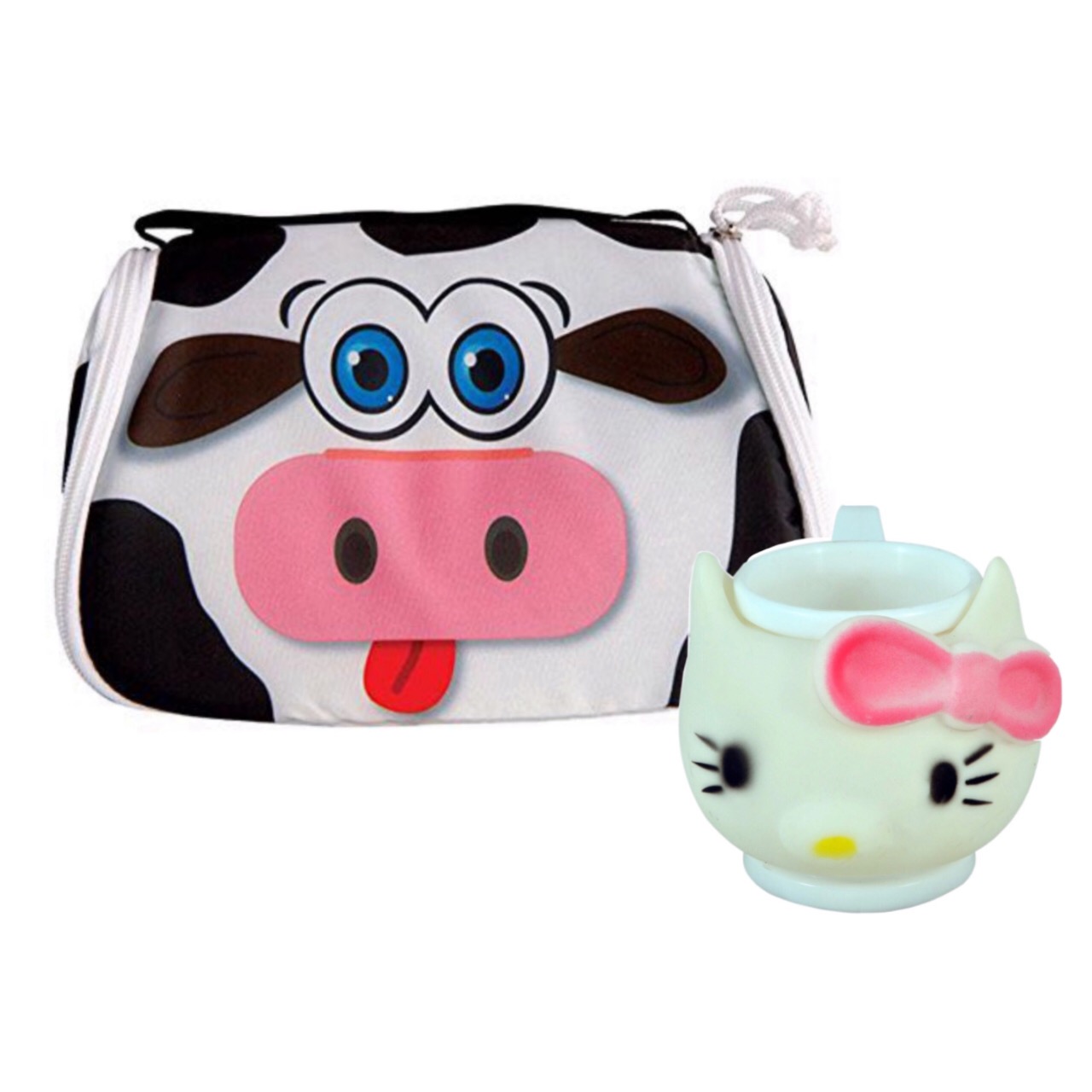 کیف نگهدارنده غذای کودک مدل گاو به همراه لیوان کودک کیتی