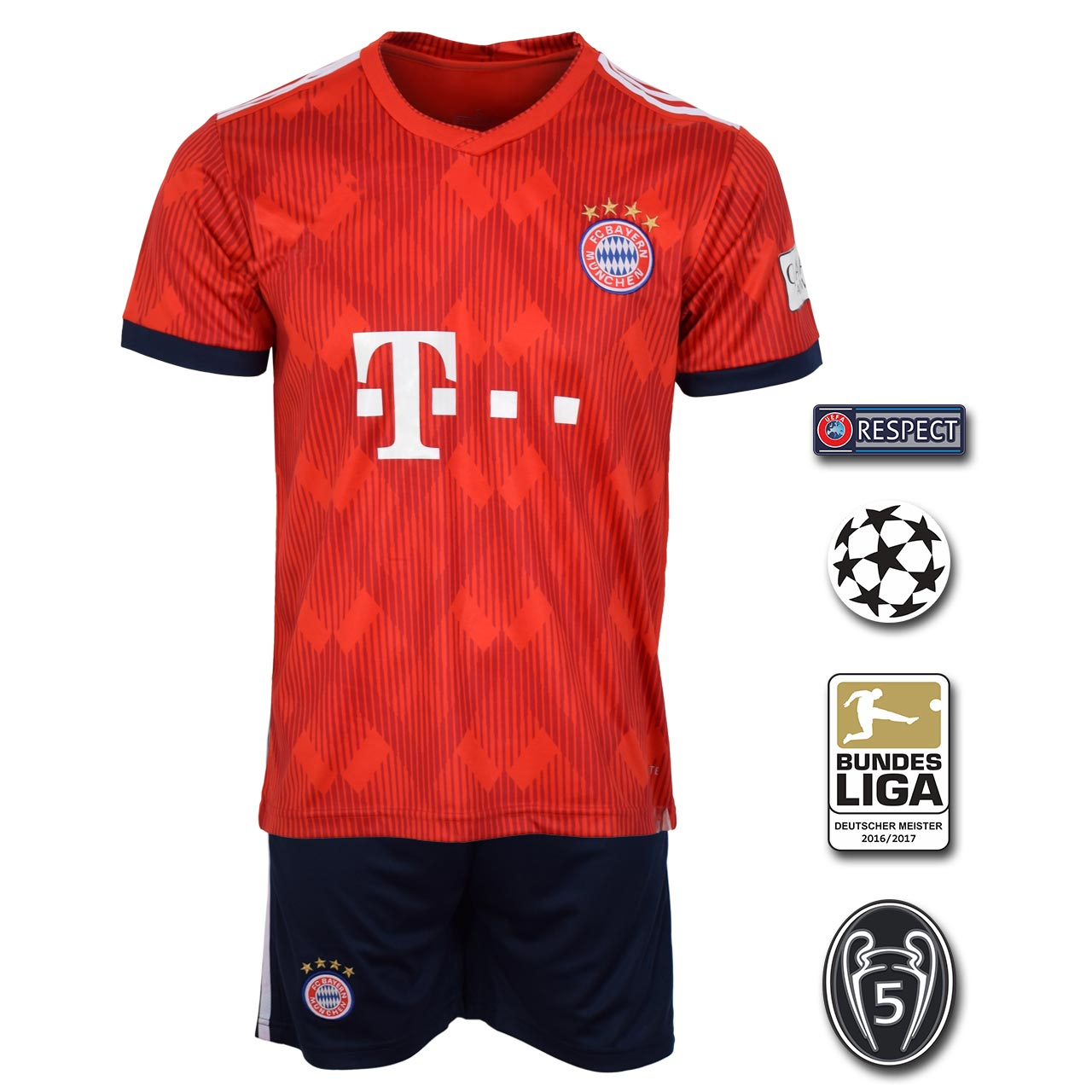 پیراهن و شورت ورزشی طرح خامس مدل بایرن 18/19 به همراه تگ