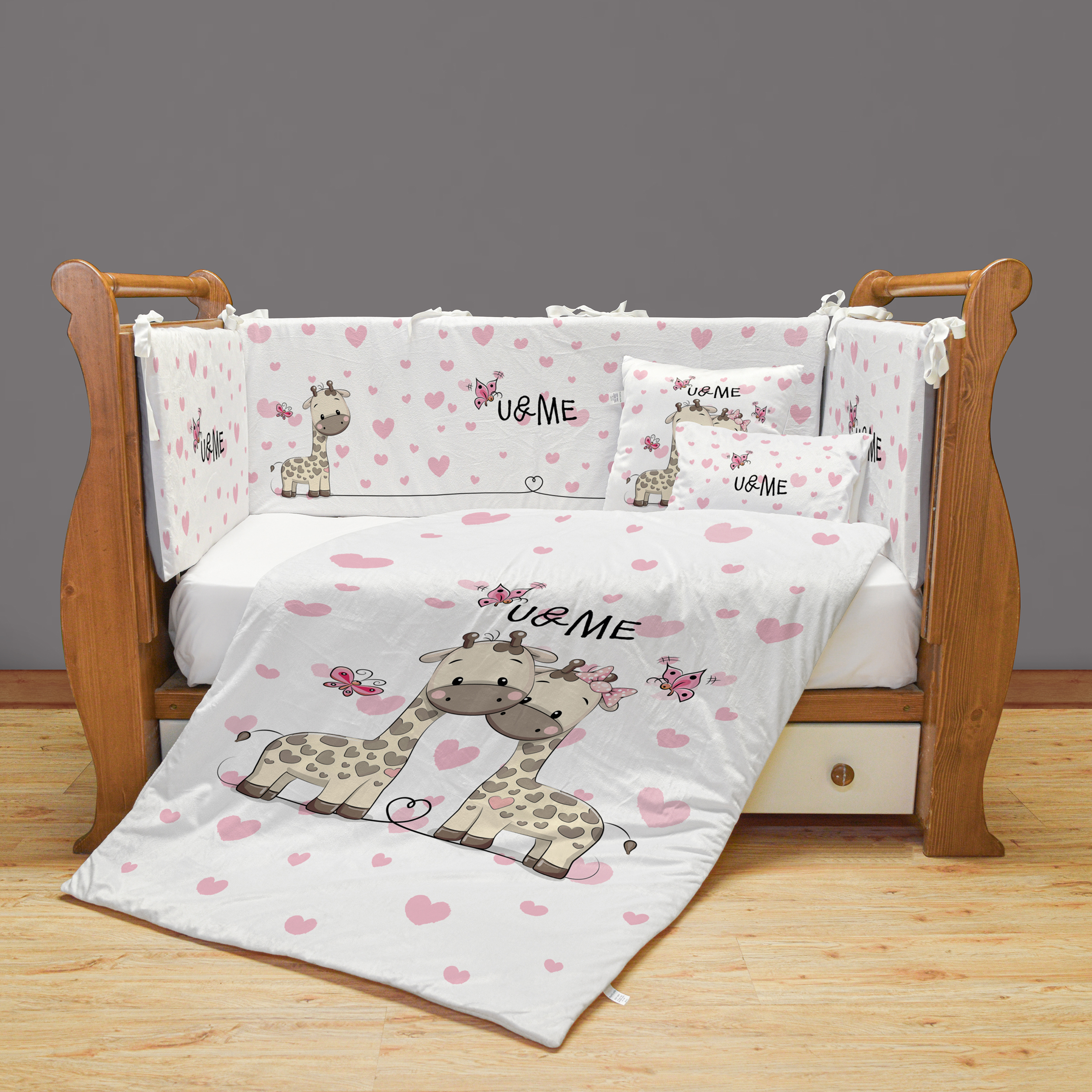 سرویس روتختی 7 تکه کودک مامزکیوتی مدل دو زرافه SK46