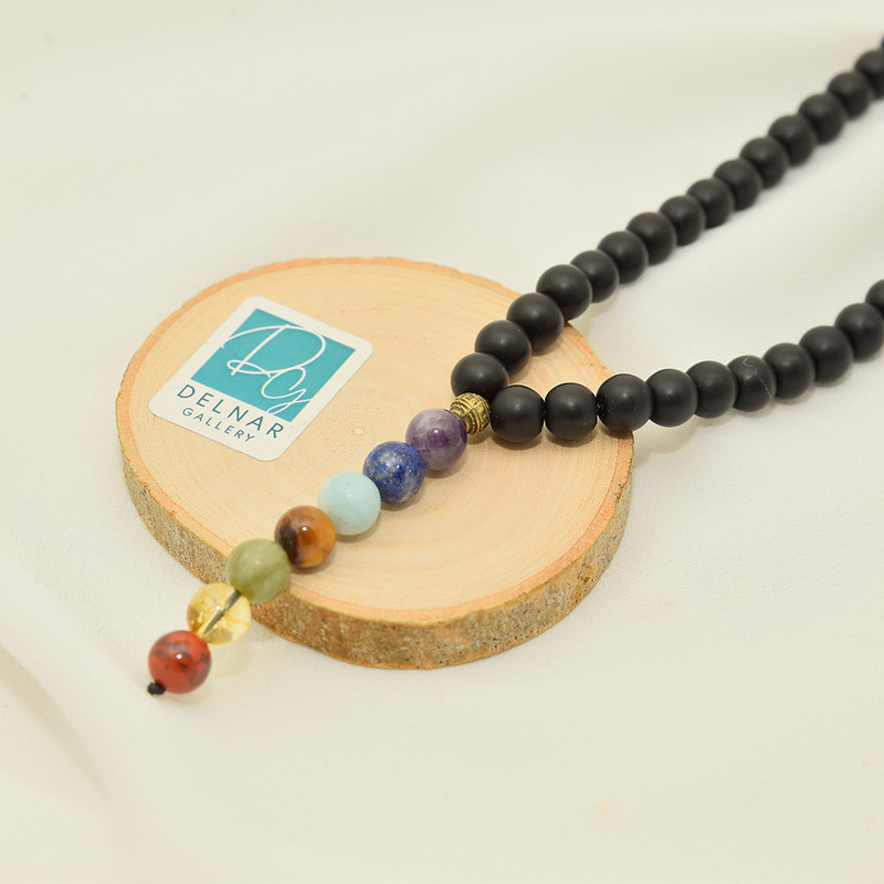 گردنبند دلنار گالری مدل هفت چاکرا بوهو استایل