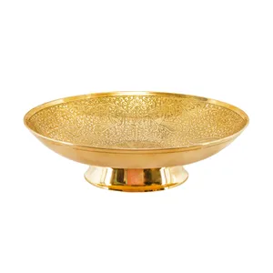 میوه خوری برنجی مدل نیم پایه چندمنظوره طرح طاووس کد 3841