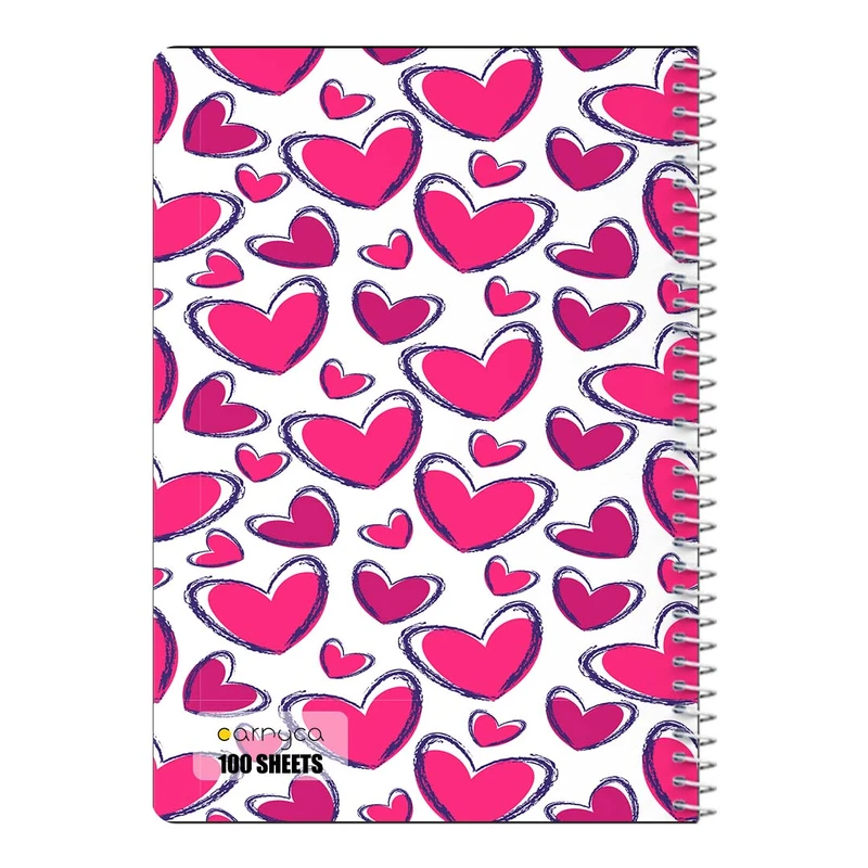 دفتر مشق 100 برگ سیمی کارنیکا طرح پترن عشق Love Pattern کد 21787