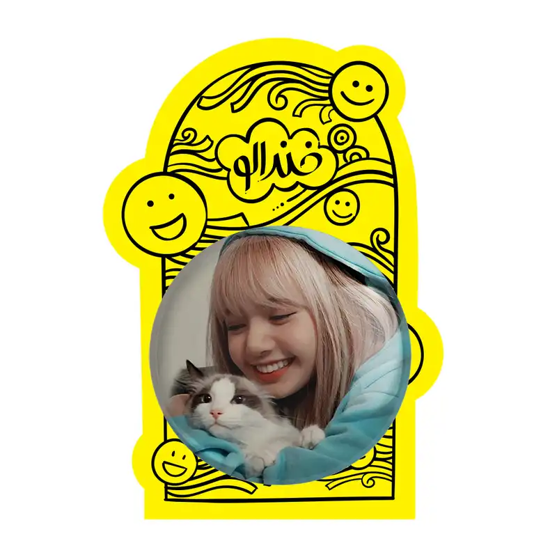 آینه جیبی خندالو مدل لیسا گروه بلک پینک Black Pink  کد 2975