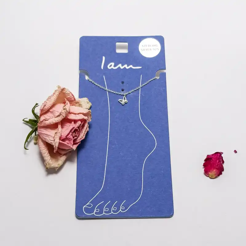 پابند نقره زنانه آی ام مدل پروانه 001