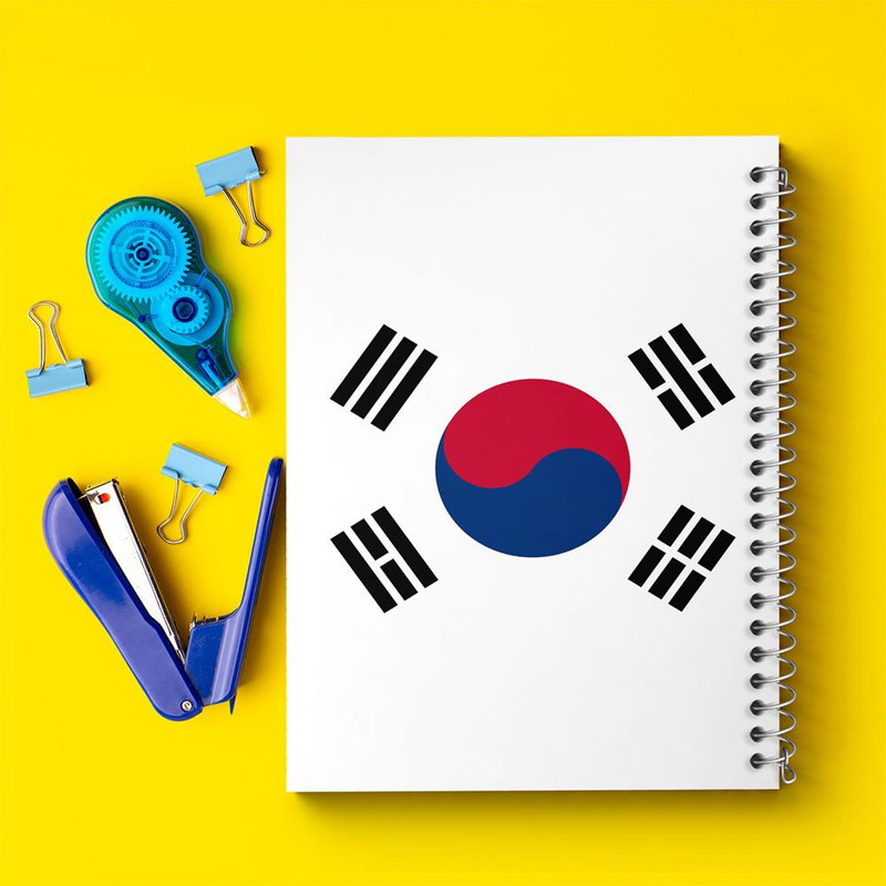 دفتر نقاشی 50 برگ خندالو مدل پرچم کره جنوبی کد 20553