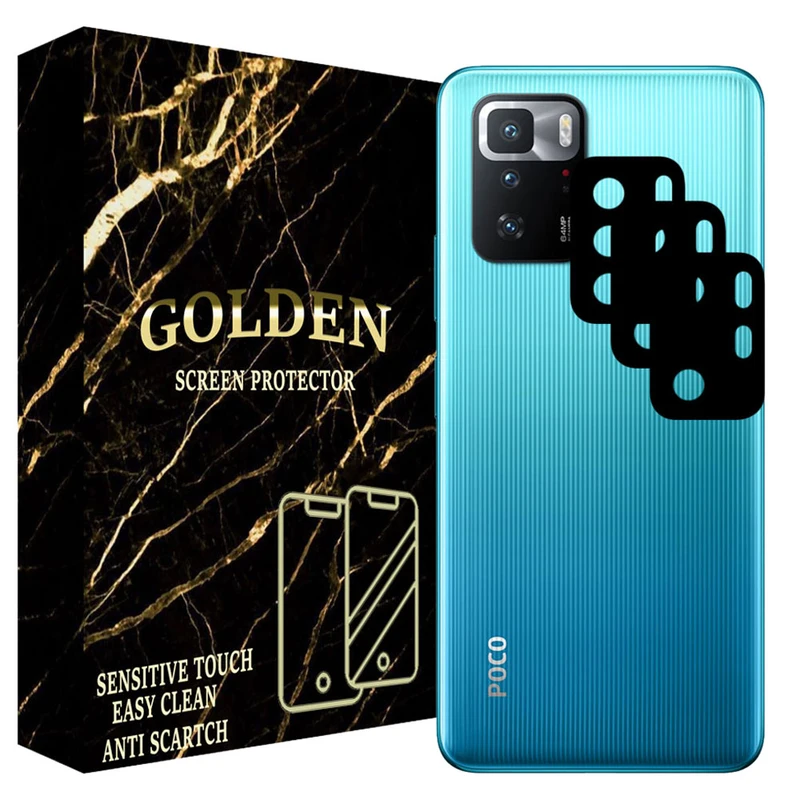 محافظ لنز دوربین گلدن مدل GLL-03 مناسب برای گوشی موبایل شیائومی POCO X3 GT 5G بسته سه عددی