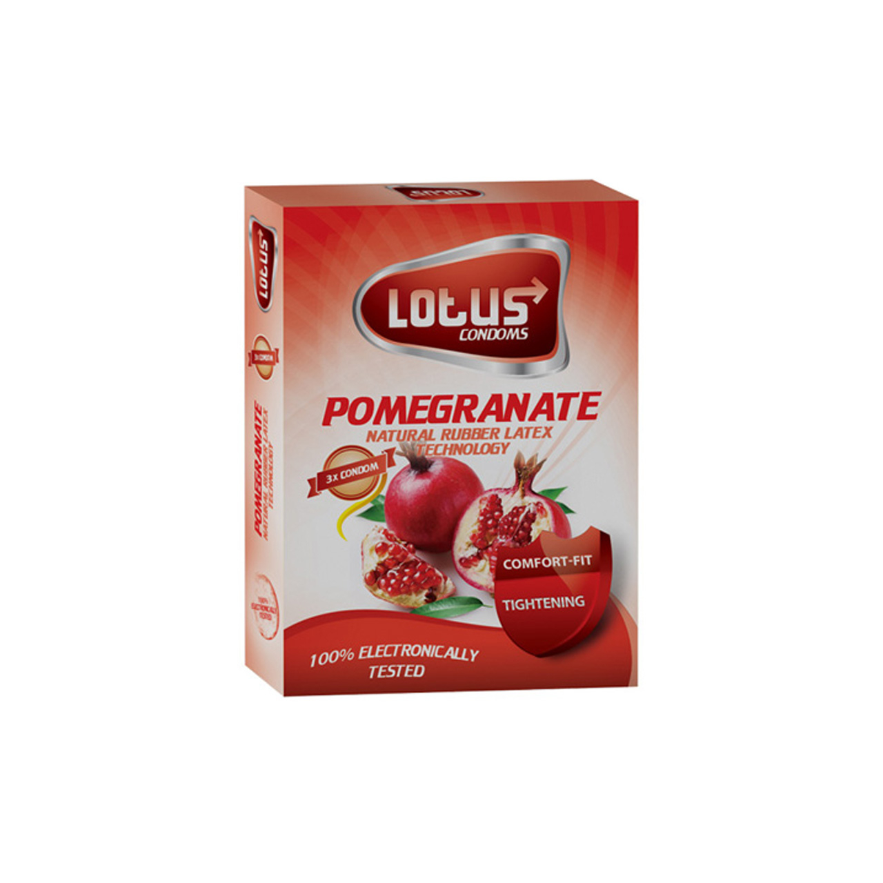 کاندوم لوتوس مدل Pomegranate بسته 3 عددی