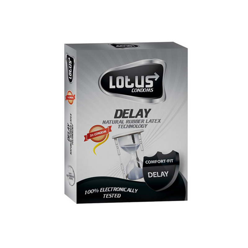 کاندوم لوتوس مدل Delay بسته 3 عددی کاندوم لوتوس مدل Delay بسته 3 عددی