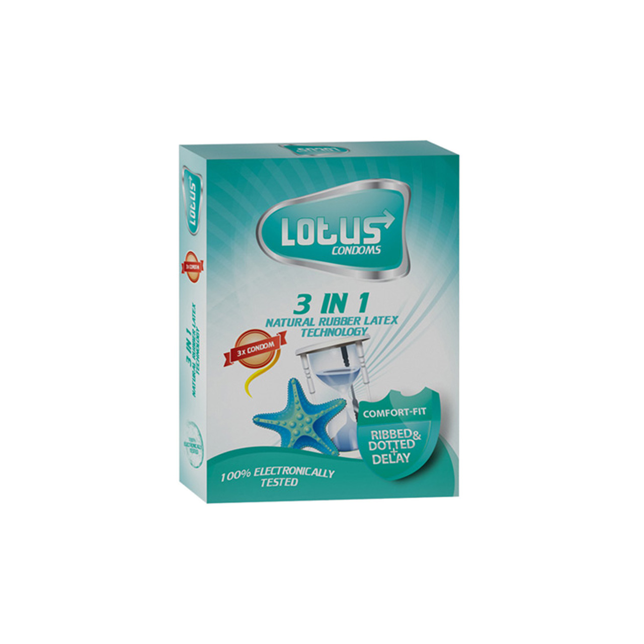 کاندوم لوتوس مدل 3in1 بسته 3عددی