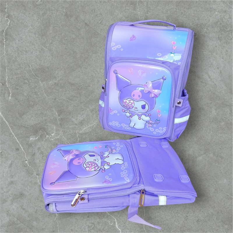 کوله پشتی مدرسه مدل صندوقی کرومی کد 2525