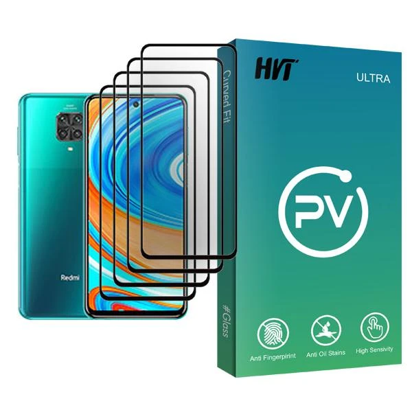 محافظ صفحه نمایش اچ وی تی مدل PV Glass MIX004 مناسب برای گوشی موبایل شیائومی Redmi Note 9 Pro بسته چهار عددی