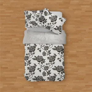 سرویس روتختی مدوپد طرح رز سیاه مدل PAT00207 یک نفره 4 تکه