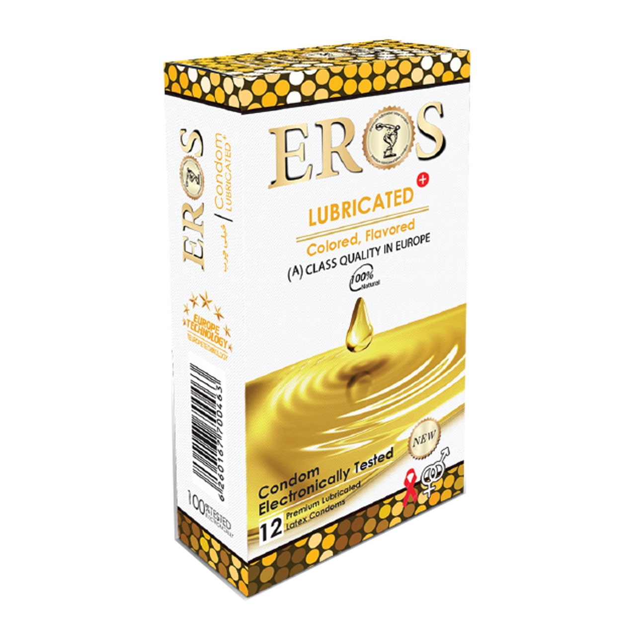 کاندوم اروس مدل Lubricated بسته 12 عددی